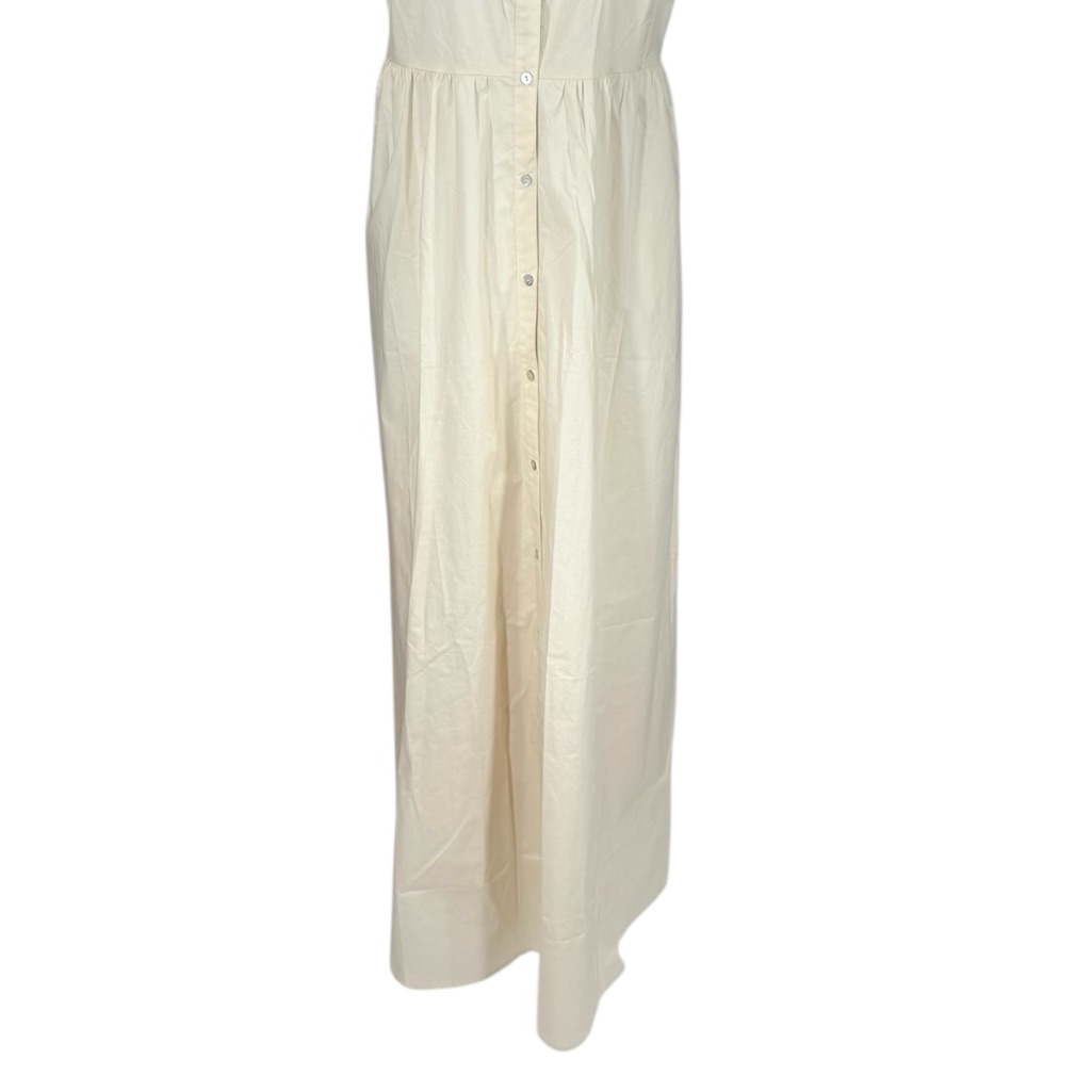 Bird & Knoll Palma Maxi Dress Ivory Cotton Poplin Nwt Size Xs — image 7 of 8